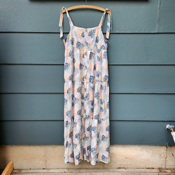 LC Lauren Conrad Print Button-Front Maxi Dress with Pockets - Size Large - Picture 1 of 13
